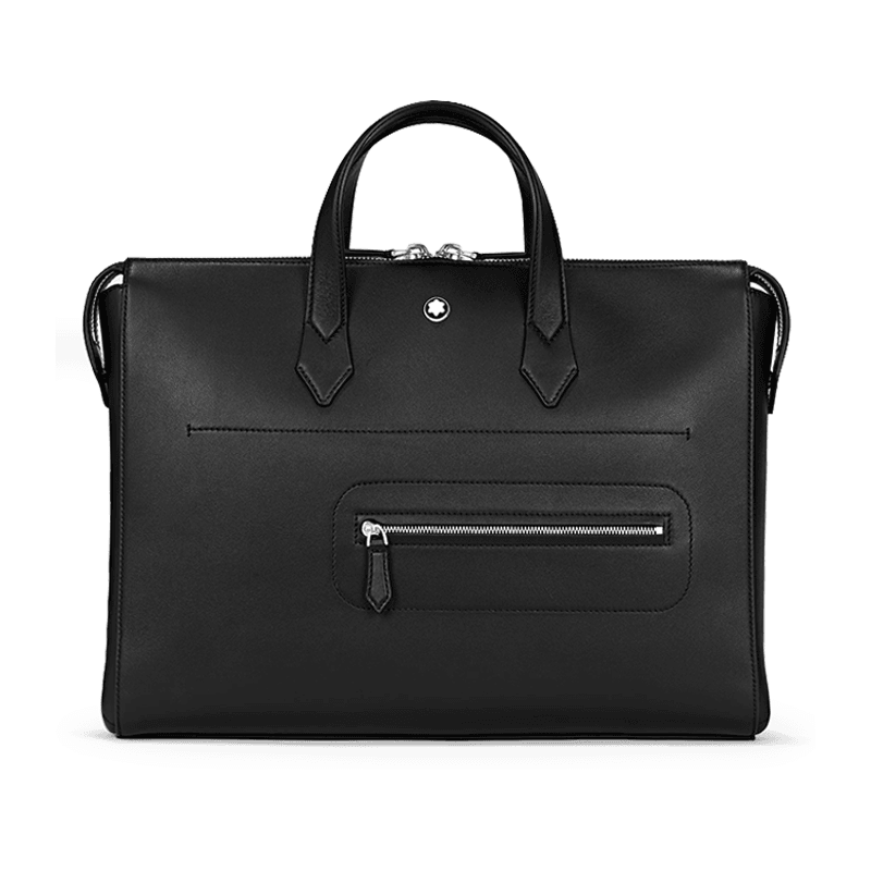 Borse Lavoro Montblanc Meisterstuck Selection Soft Borsa Portadocumenti Piatta Pelle Nera