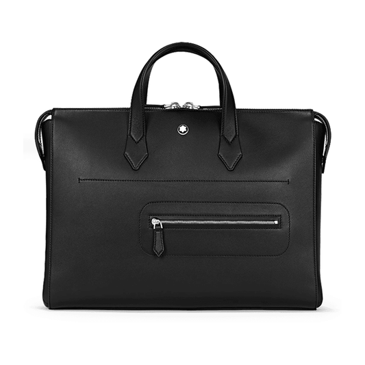 Borse Lavoro Montblanc Meisterstuck Selection Soft Borsa Portadocumenti Piatta Pelle Nera