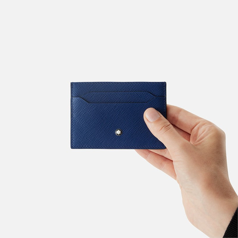 Portacarte Di Credito Montblanc Sartorial 5 Scomparti Pelle Blu