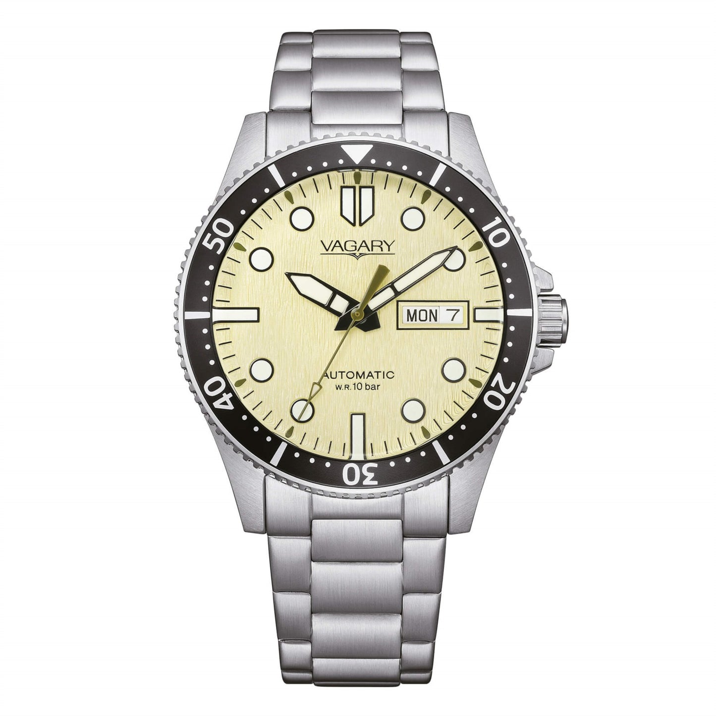 Orologio Vagary Gear Matic 101Th Automatic 40 mm Braccialato Giallo Fluo