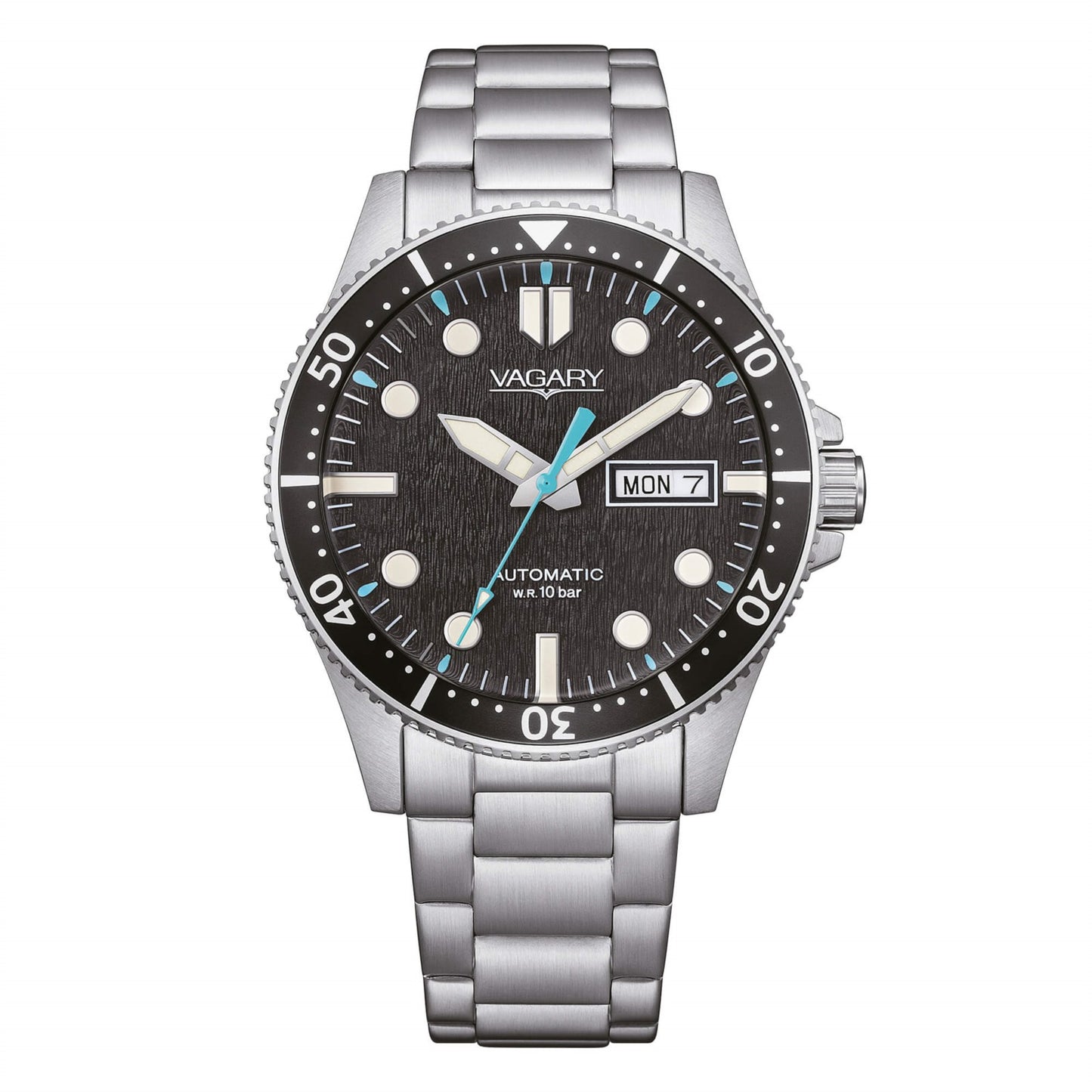Orologio Vagary Gear Matic 101Th Automatic 40 mm Acciaio Braccialato Nero
