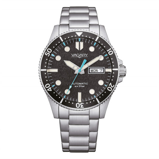 Orologio Vagary Gear Matic 101Th Automatic 40 mm Acciaio Braccialato Nero