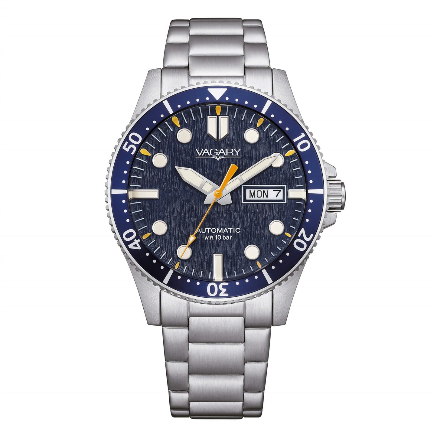 Orologio Vagary Gear Matic 101Th Automatic 40 mm Acciaio Braccialato Blu