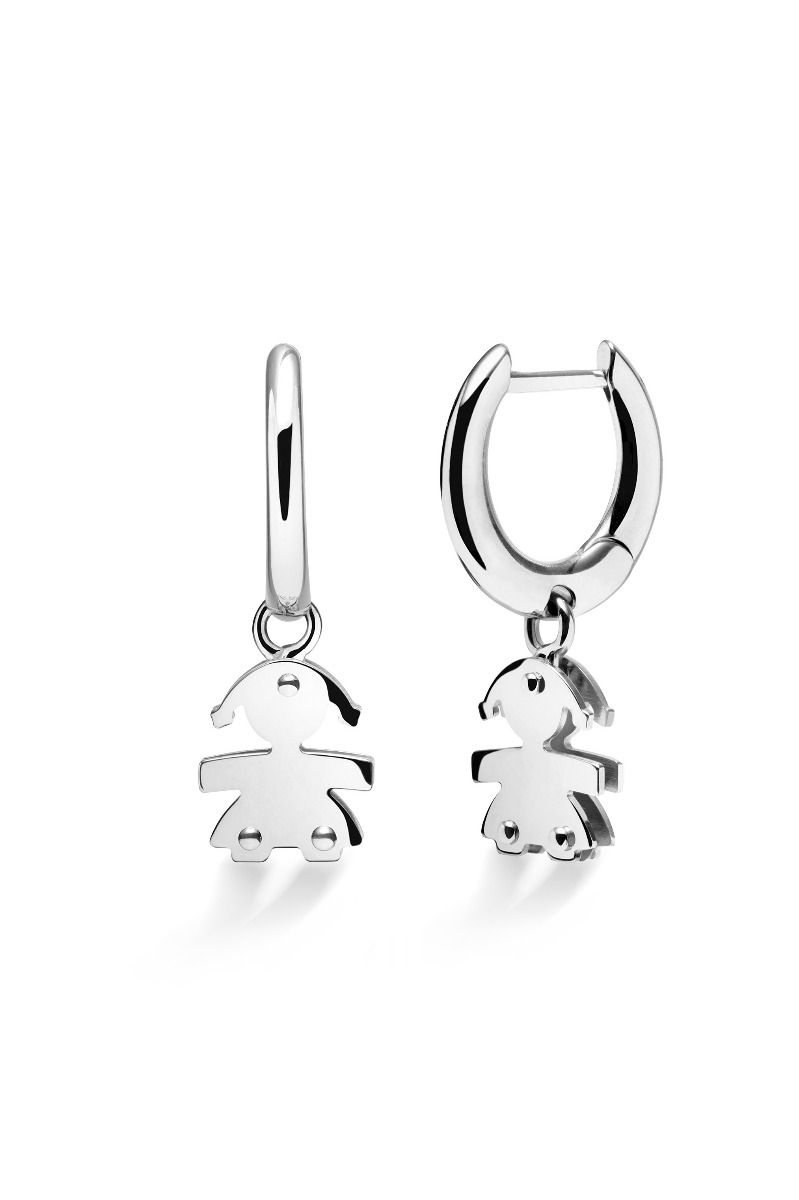 Orecchini A Cerchietto Lebebé I Classici Femminuccia Oro Bianco 9 Kt