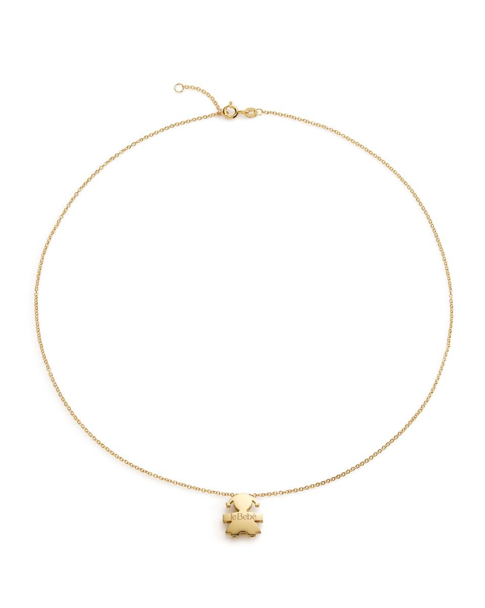 Collana Lebebé I Tesorini Big Oro Giallo 18 Kt Pendente Sagoma Bimba