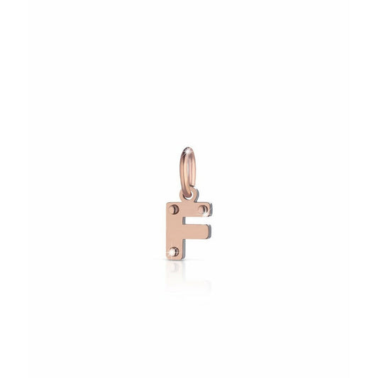 Ciondolo Lebebé Lockyourlove Lettera F Oro Rosa 9 Kt e Argento Cordino Bianco