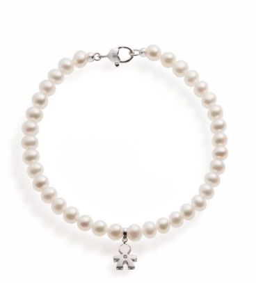 Bracciale Lebebé Le Perle Chiusura Ob Charm Bimbo Ob e Diamante