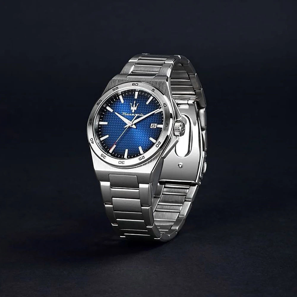 Orologio Maserati Velocità Slim 40 Mm Acciaio Braccialato Quadrante Blu