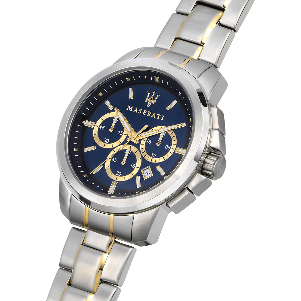 Orologio Maserati Successo Chrono 44 Mm Acciaio Braccialato Bicolore