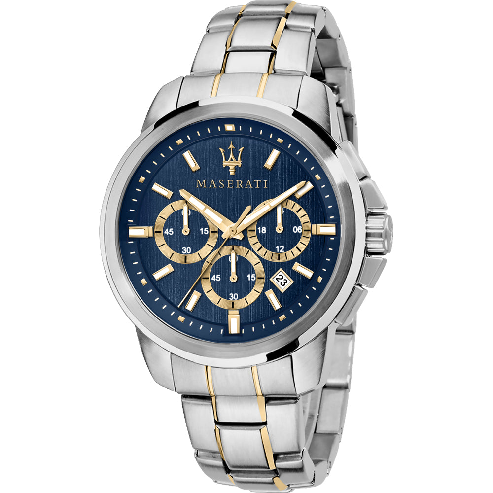 Orologio Maserati Successo Chrono 44 Mm Acciaio Braccialato Bicolore