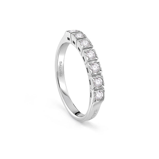 Anello Salvini Veretta 7 Pietre Oro Bianco