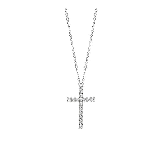 Collana Salvini Virginia Pendente Croce Oro Bianco e Diamanti