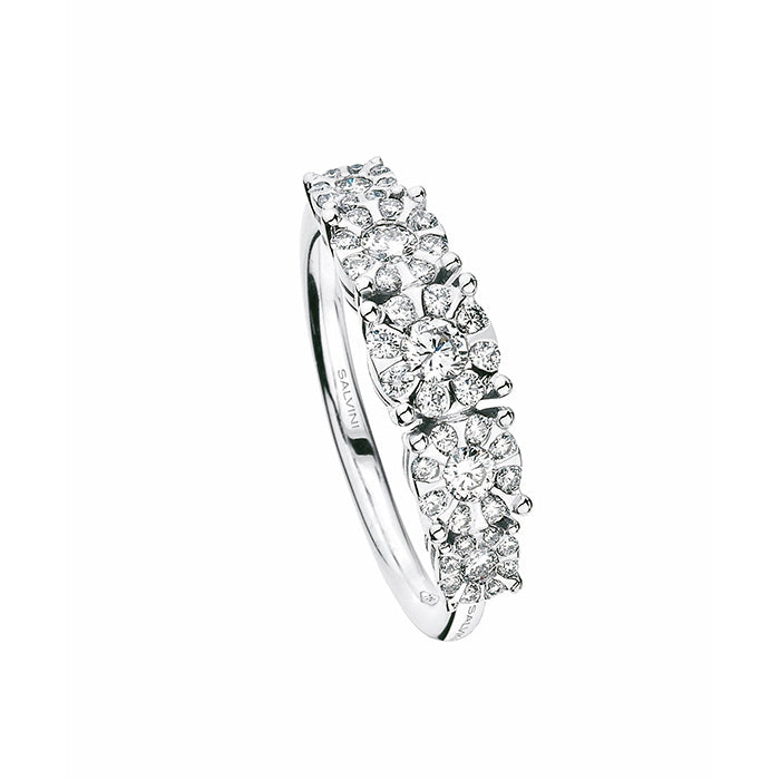 Anello Salvini Daphne Veretta A Decrescere Oro Bianco e Diamanti