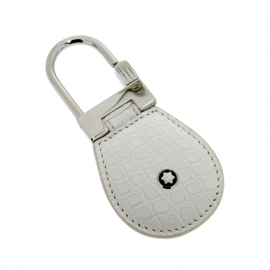 Portachiavi Montblanc Meisterstuck Atelier Acciaio E Pelle Bianca