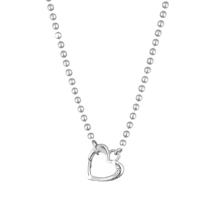 Collana Lebebé Lockyourlove Argento A Pallini Moschettone Cuore