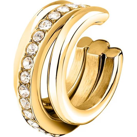 Orecchini Tripla Fascia Morellato Earcuff Pvd Oro Con Cristalli