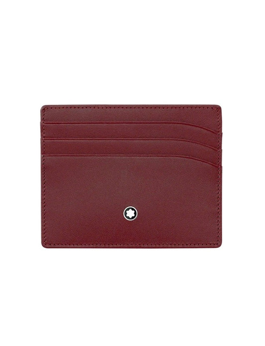 Portacarte Di Credito Montblanc Meisterstuck 6 Scomparti Pelle Bordeaux