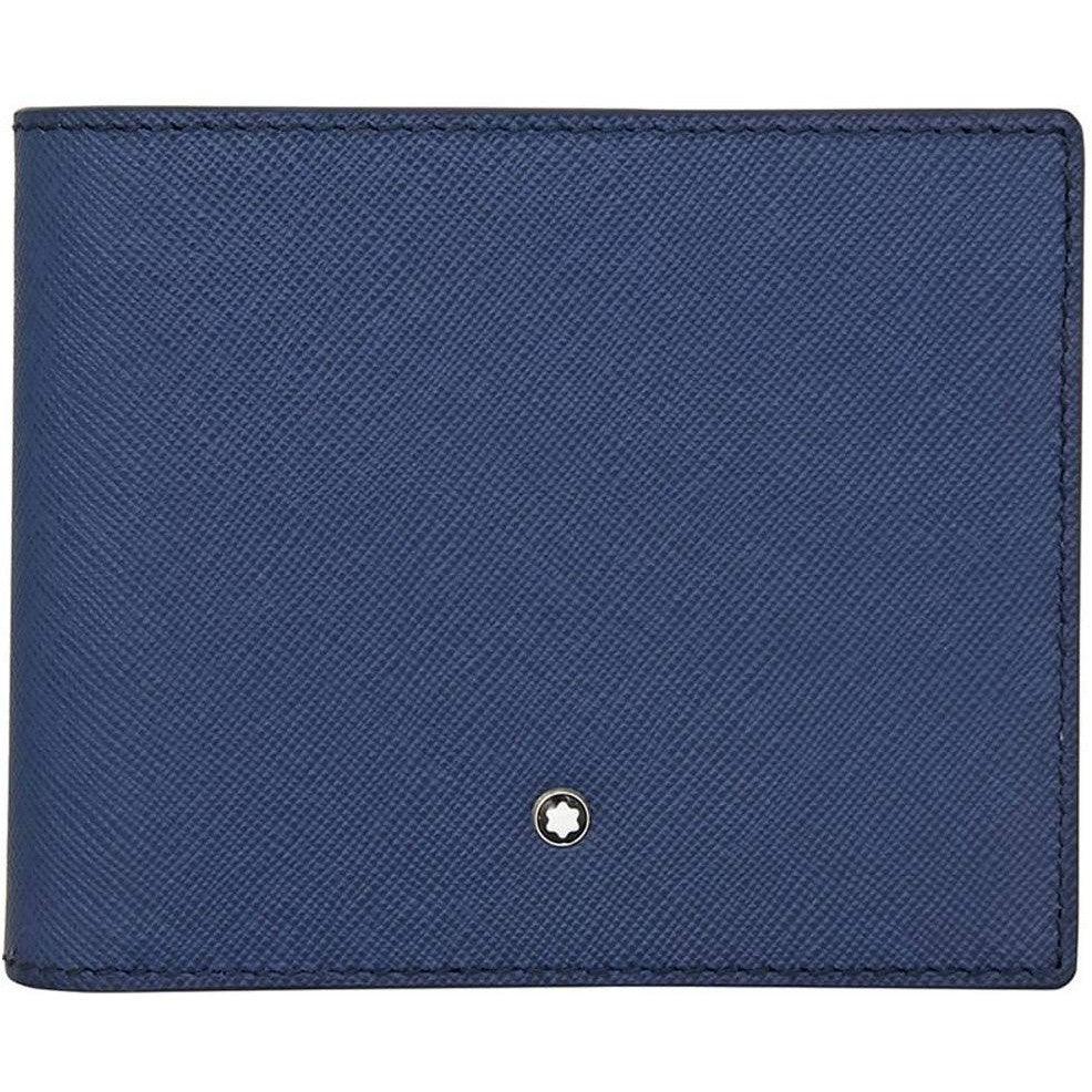 Portafogli Montblanc Sartorial Portafoglio 8 Scomparti Pelle Blu Indaco