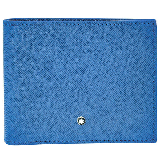 Portafogli Montblanc Sartorial Portafoglio 6 Scomparti Pelle Blu Turchese