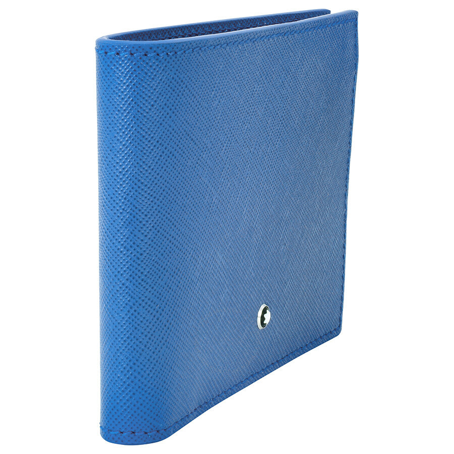 Portafogli Montblanc Sartorial Portafoglio 6 Scomparti Pelle Blu Turchese