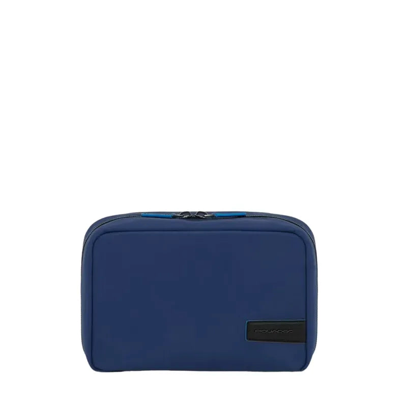 Necessaire Piquadro Beauty Case Nylon Inserto Pelle Blu