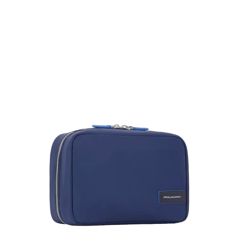 Necessaire Piquadro Beauty Case Nylon Inserto Pelle Blu