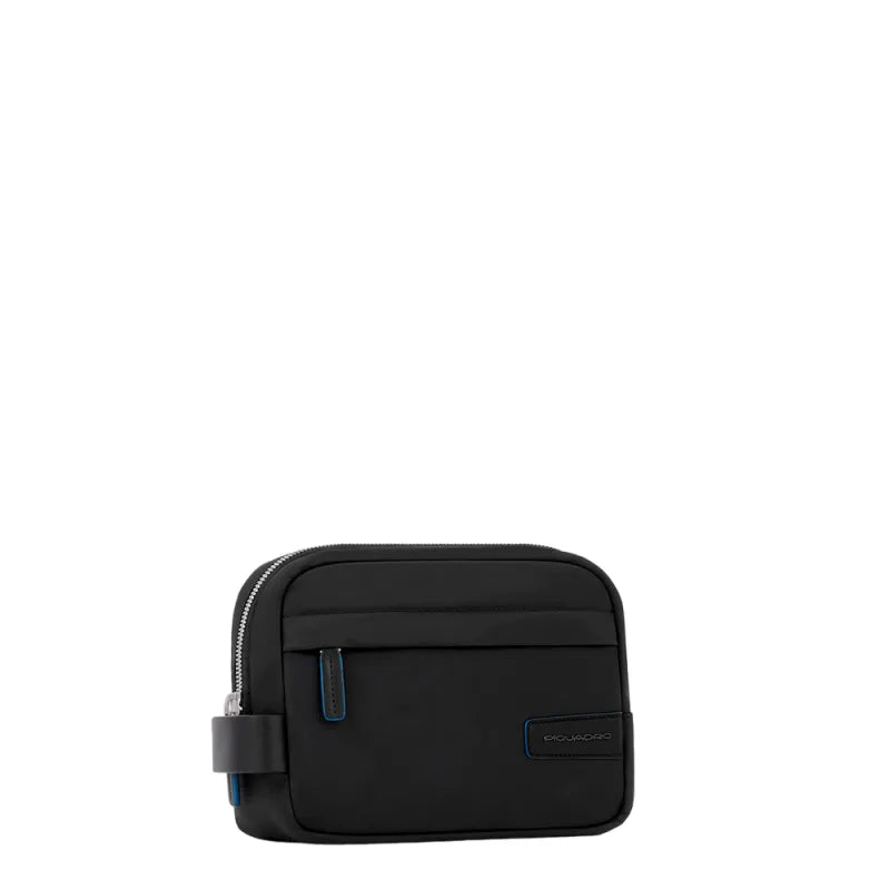 Necessaire Piquadro Beauty Case Nylon Ed Inserto Pelle Nera