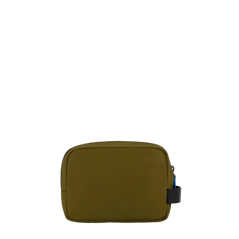 Necessaire Piquadro Beauty Case Nylon Ed Inserto Pelle Verde