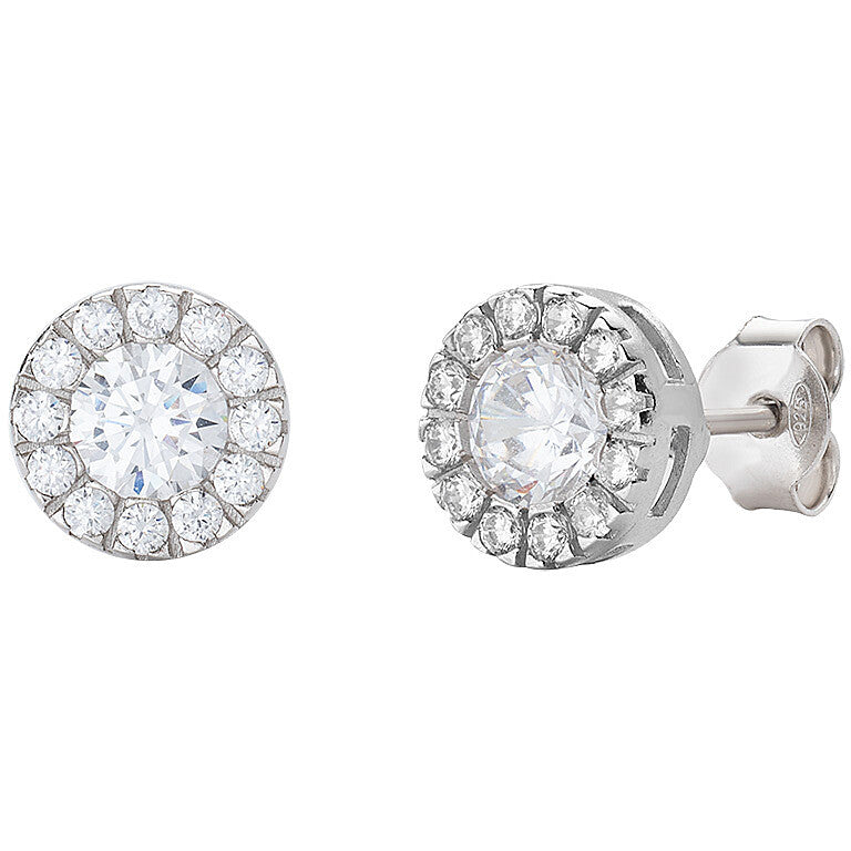 Orecchini Lobo Amen Diamond Royal Argento Zircone Contornato