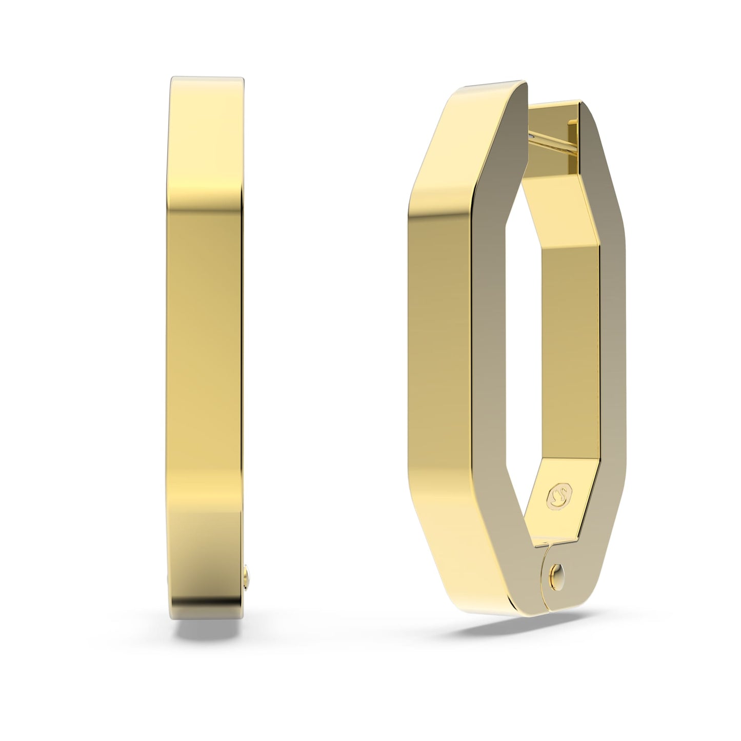 Orecchini a cerchio Swarovski Dextera Forma ottagonale, Medi, Bianchi, Placcato color oro