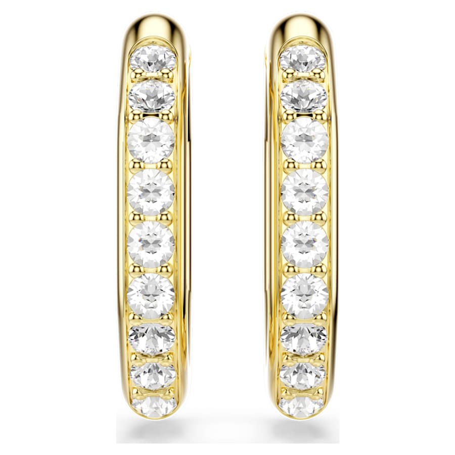 Orecchini a Cerchio Swarovski Dextera Forma ottagonale, Taglio Round, Medi, Bianchi, Placcato color oro