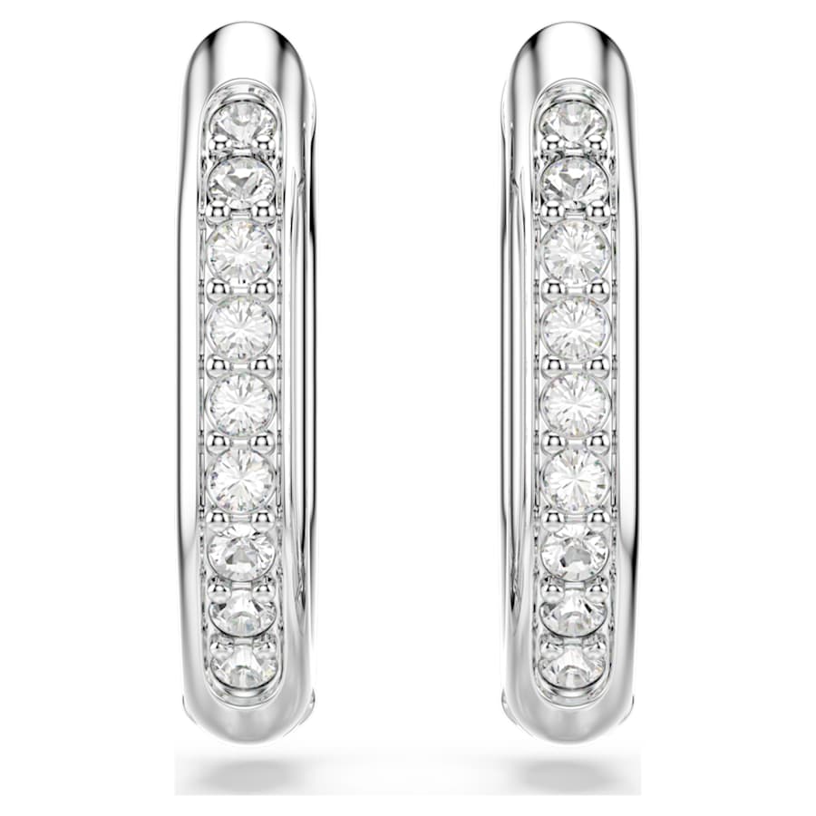 Orecchini A Cerchio Swarovski Dextera Forma ottagonale, Taglio Round, Piccoli, Bianchi, Placcato rodio
