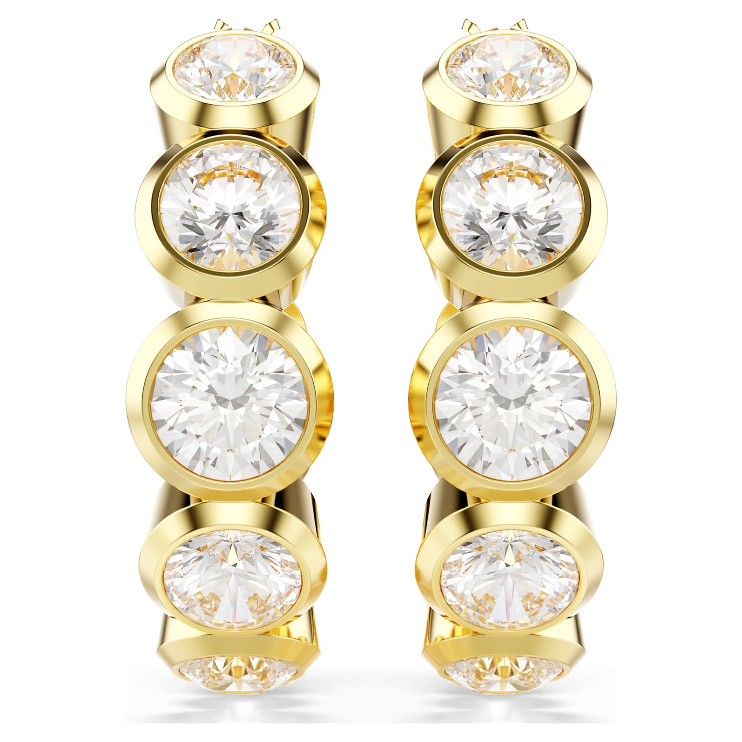 Orecchini a cerchio Swarovski Imber Taglio Round, Bianchi, Placcato color oro