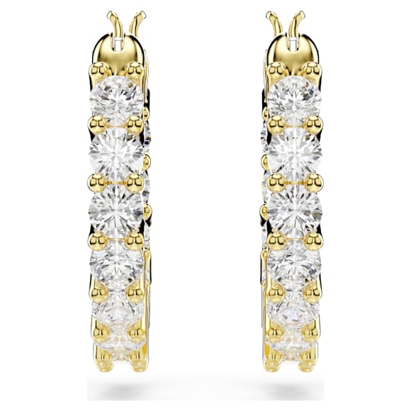 Orecchini Swarovski Matrix Vittore Taglio Round, Bianchi, Placcato color oro