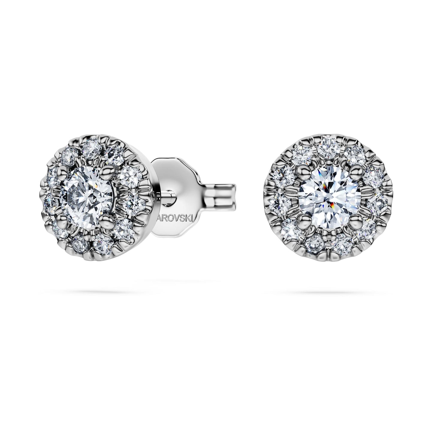 Orecchini a lobo Swarovski halo Eternity Diamanti creati in laboratorio 0,45 ct tw, Taglio Round, Argento sterling