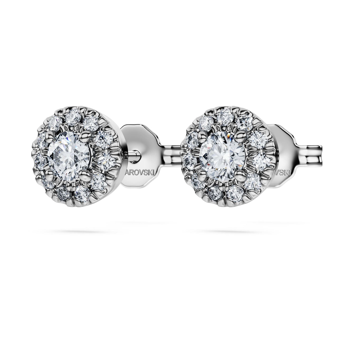 Orecchini a lobo Swarovski halo Eternity Diamanti creati in laboratorio 0,45 ct tw, Taglio Round, Argento sterling