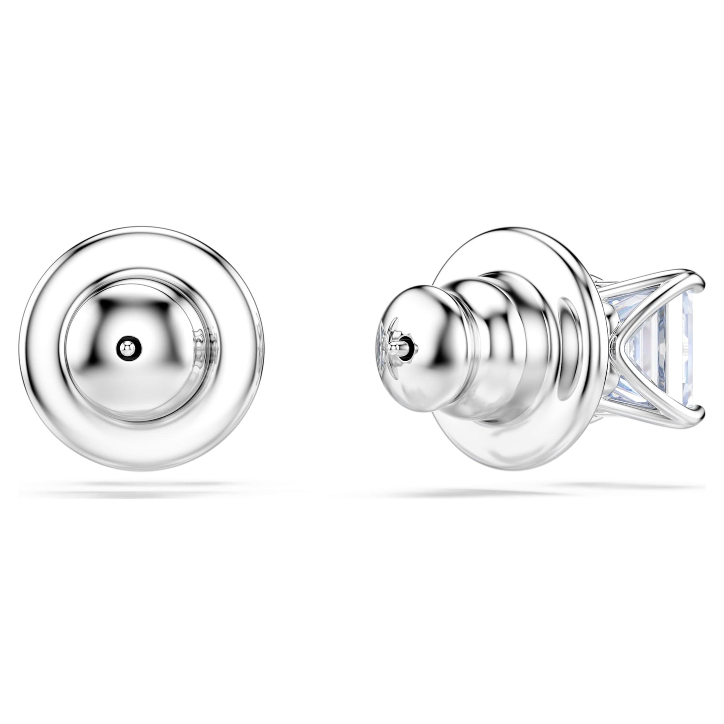 Orecchini a lobo Swarovski Matrix Taglio squadrato, Blu, Placcato rodio