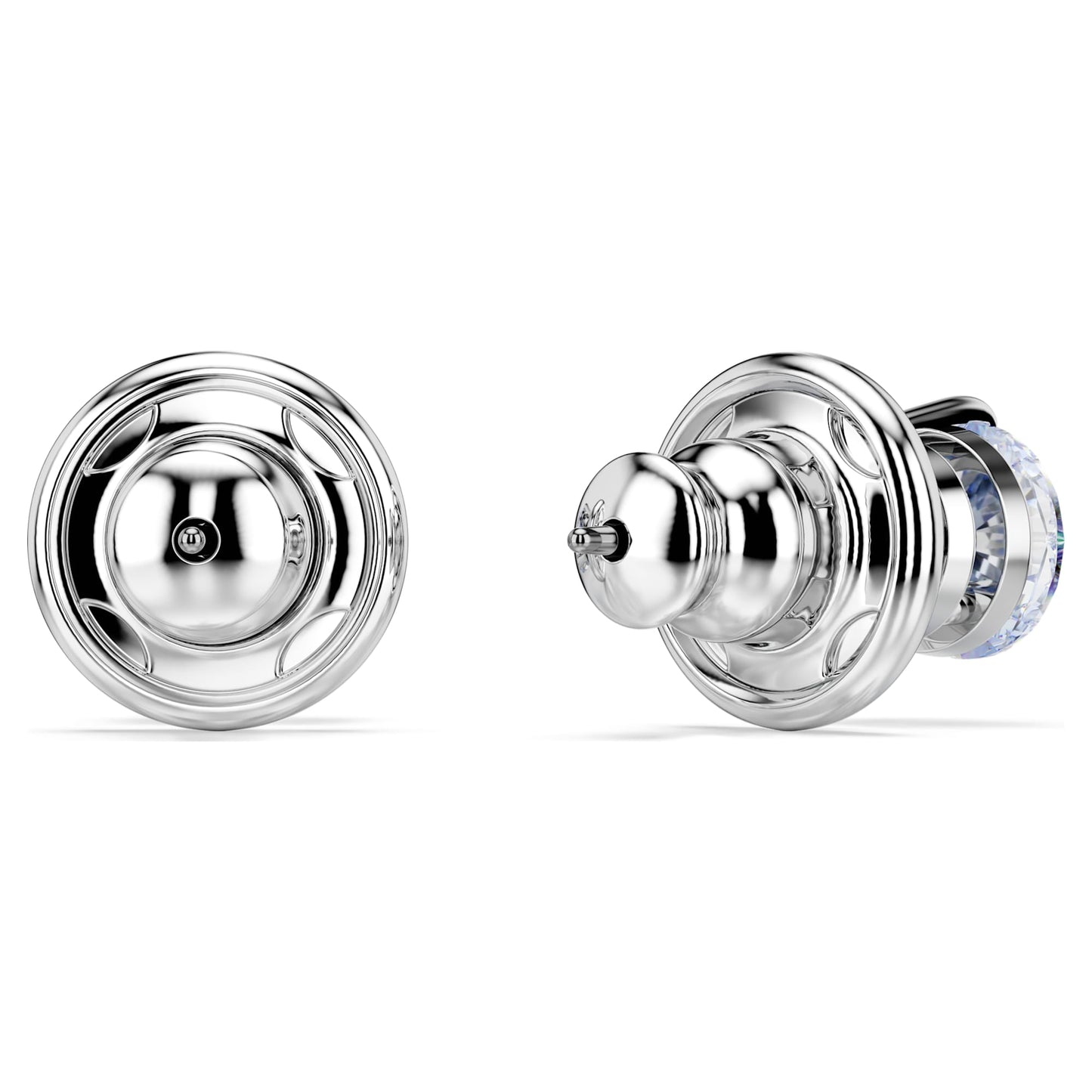 Orecchini a loboSwarovski Solitaire Taglio Round, Blu, Placcato rodio