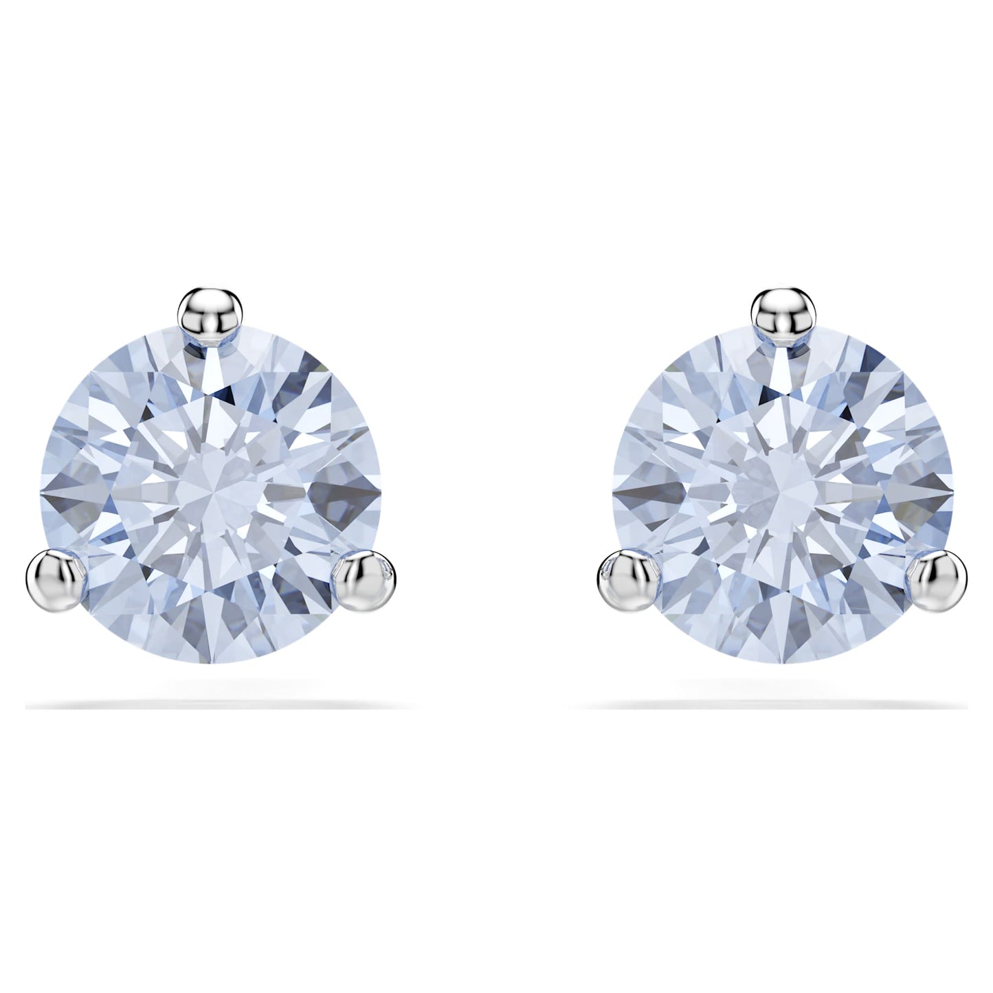 Orecchini a loboSwarovski Solitaire Taglio Round, Blu, Placcato rodio