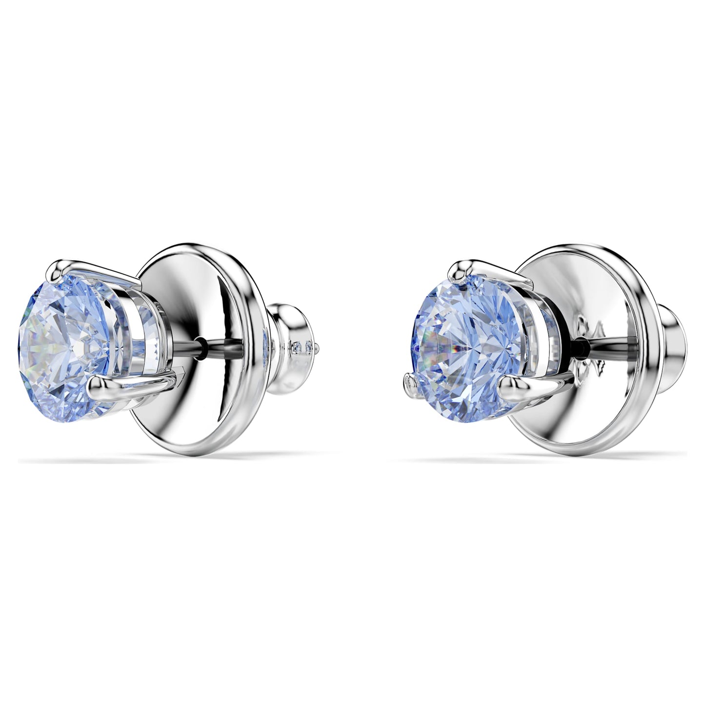 Orecchini a loboSwarovski Solitaire Taglio Round, Blu, Placcato rodio