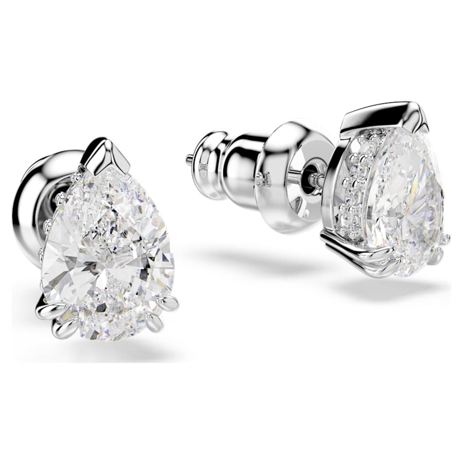 Orecchini Swarovski Stilla Taglio Pear, Bianchi, Placcato rodio