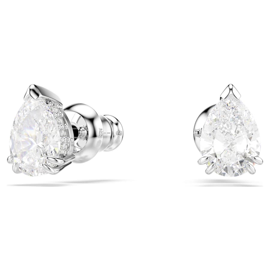 Orecchini Swarovski Stilla Taglio Pear, Bianchi, Placcato rodio