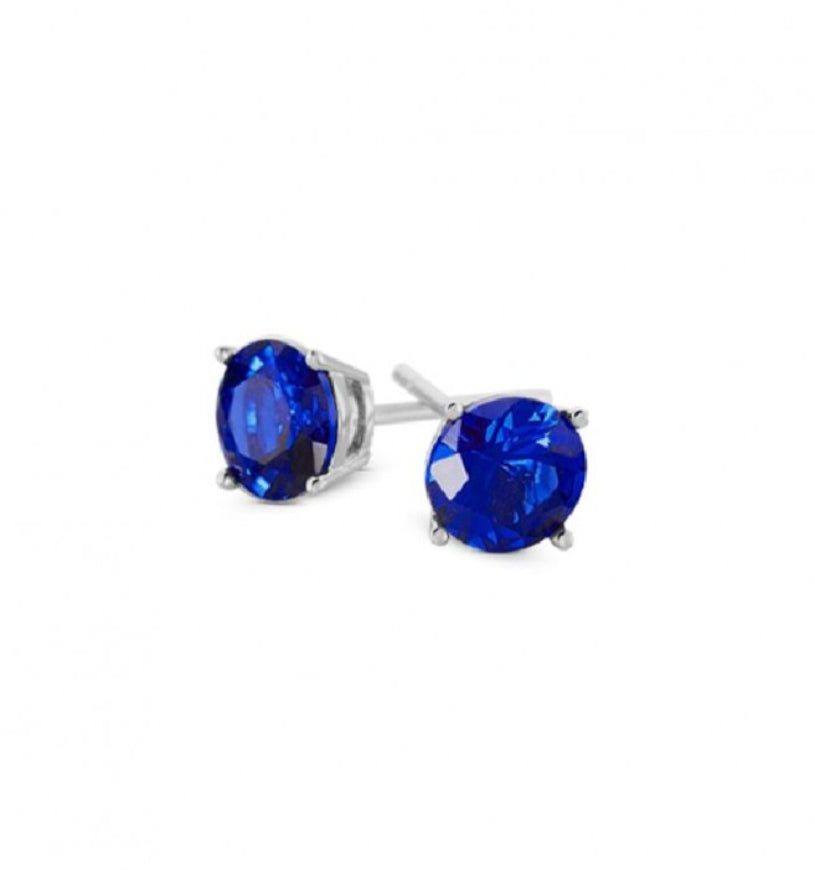 Orecchini Lobo Boccadamo Sophie Argento Punti Luce Con Zircone Blu