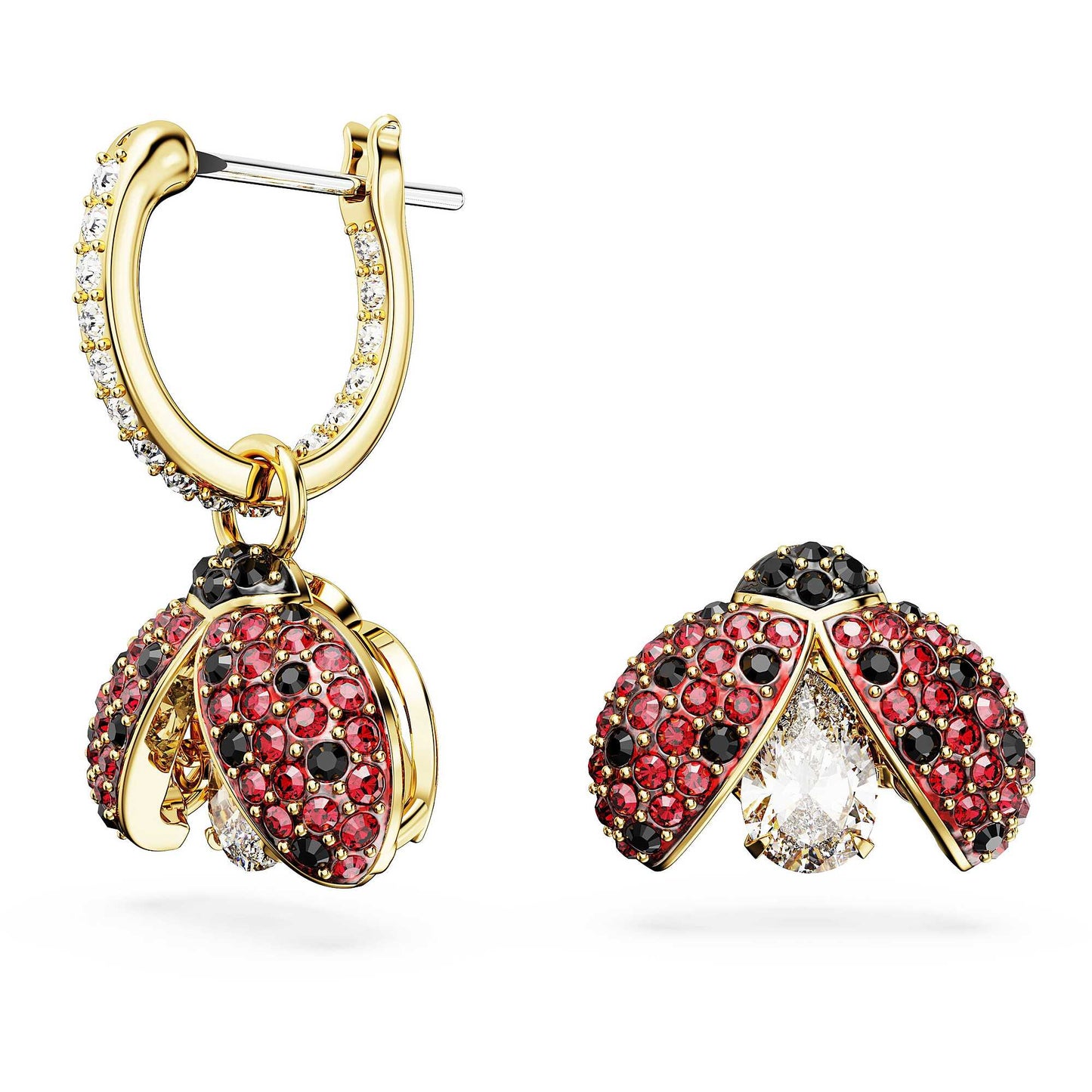 Orecchini asimmetrici Swarovski Idyllia Ladybug, Coccinella