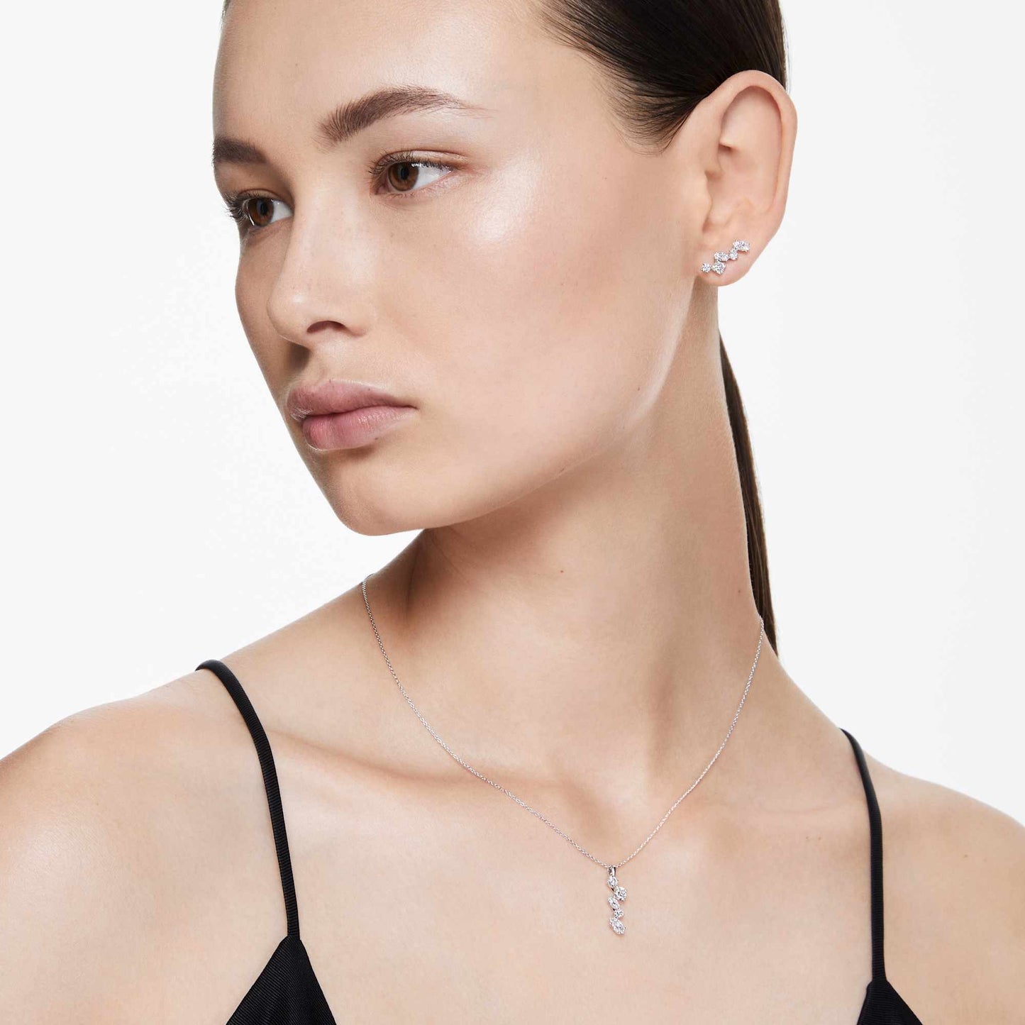 Orecchini ear cuff Swarovski Galaxy Diamanti creati in laboratorio 1,25 ct tw, Taglio misto, Oro bianco 18 K