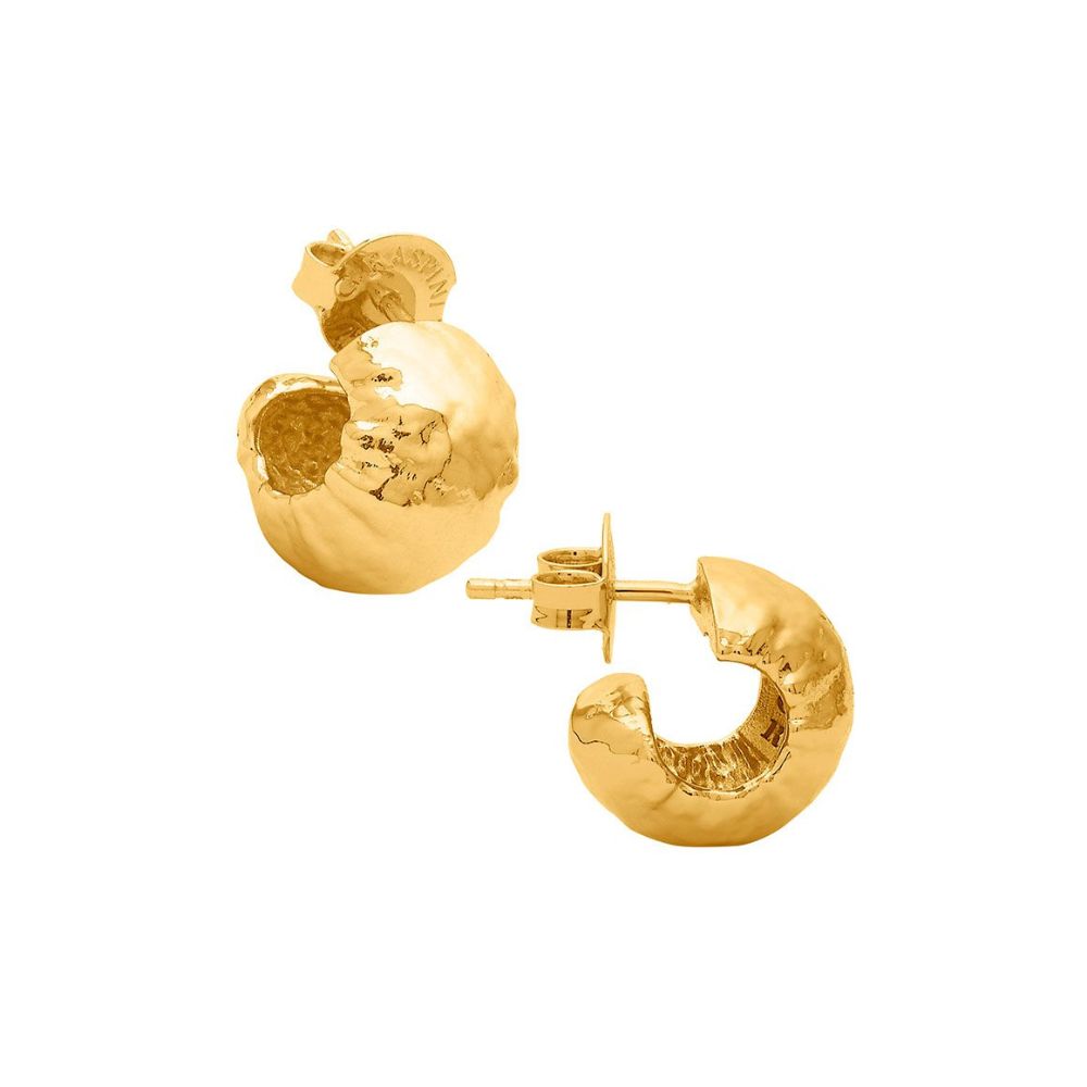 Orecchini Piccoli Giovanni Raspini Nomad Send Bronzo Bagno D'Oro 18 Kt