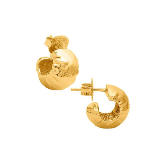 Orecchini Piccoli Giovanni Raspini Nomad Send Bronzo Bagno D'Oro 18 Kt