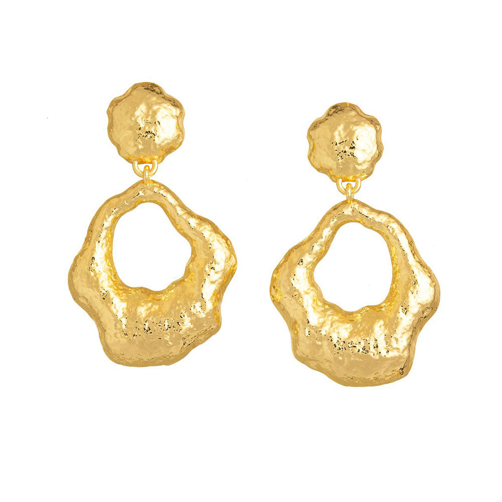 Orecchini Pendenti Giovanni Raspini Nomad Send Bronzo Bagno D'Oro 18 Kt