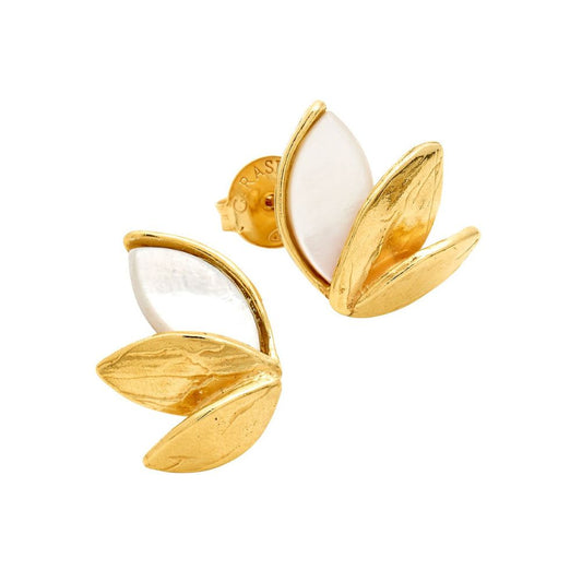 Orecchini Giovanni Raspini Skin Madreperla Piccoli Argento 925 Placcati oro 18 kt