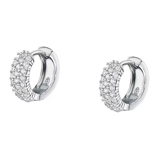 Orecchini Boccolette Larghe Morellato Tesori Argento Con Zirconi